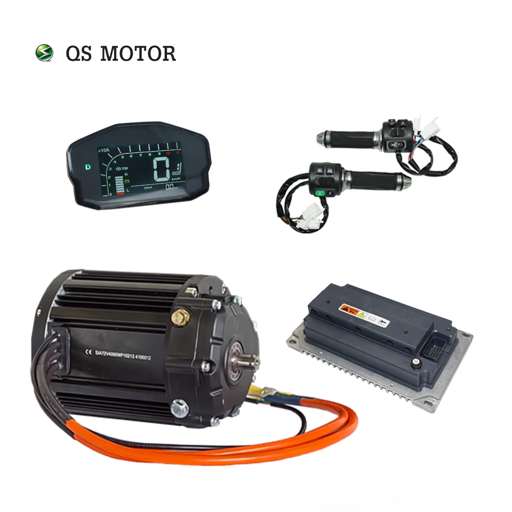 

QS MOTOR QS138 90H 4000W V3 с коробкой передач 1:2,35 Комплекты двигателя среднего привода 72 В с контроллером EM200-2SP для электронного мотоцикла