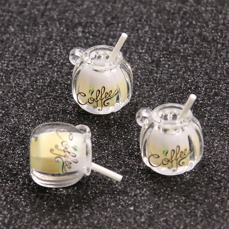 10Pcs 16*22mm 7 Color Coffee Cup Resin Earring Charms Diy Findings 3D Phone Keychain Bracelets Pendant For Jewelry Making