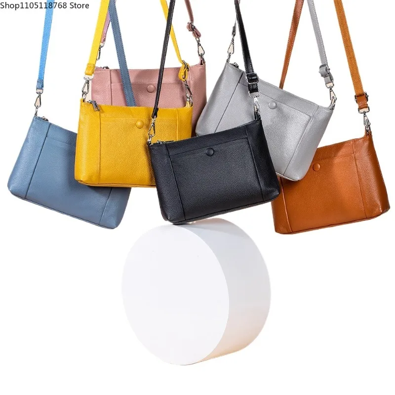 

Женская сумка через плечо большой вместимости из натуральной кожи, новая универсальная и модная маленькая квадратная сумка через плечо