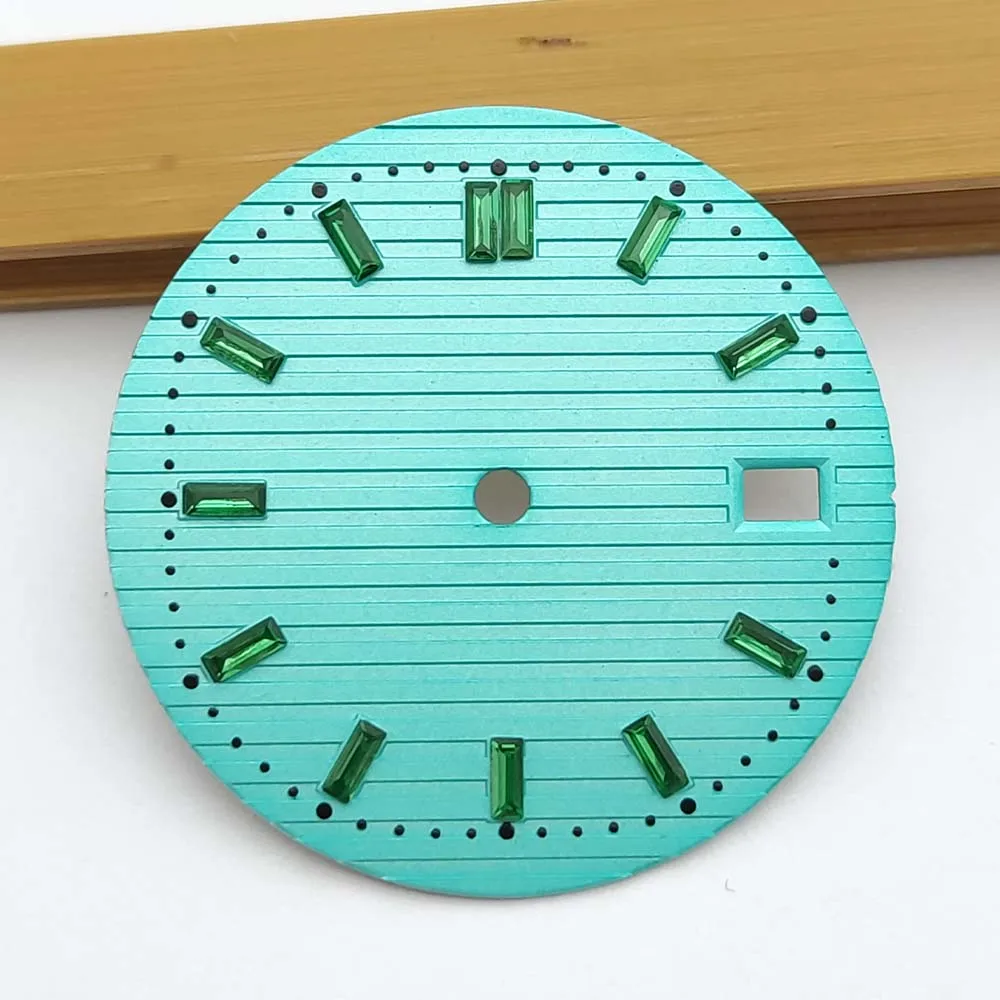 إكسسوارات ساعة الاتصال الهاتفي للرجال ، قرص معقم للحركة ، علامات ساعة ماسية ، NH35 ، من من من من من من من من من من ؟