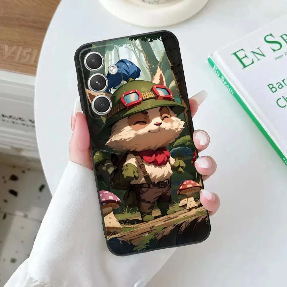 Cute Funny L-LOL Teemo Phone Case For Samsung Galaxy A20,A21s,A22,A31,A32,A52,A53,A72,73,A80,A91Soft Black Cover