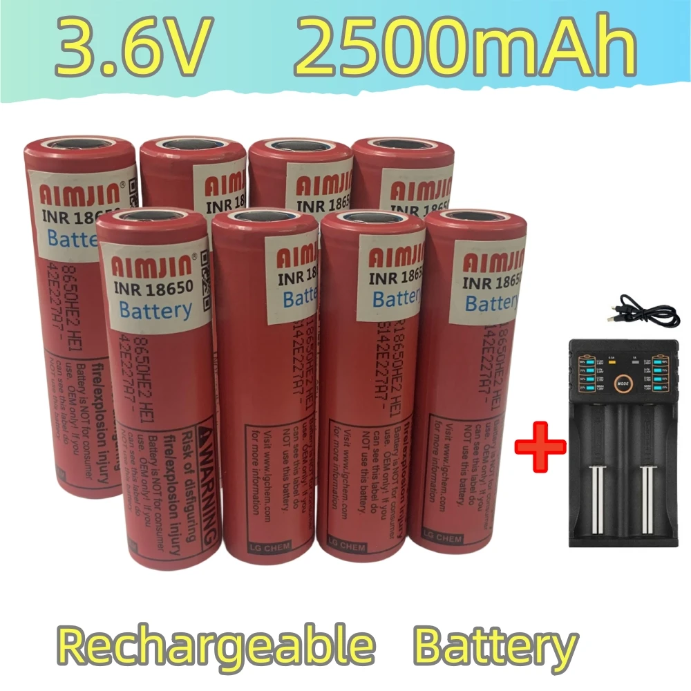 

18650 3,6 V 2500mAh INR18650HE2 перезаряжаемая батарея