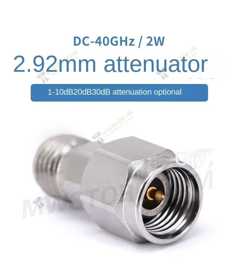 2.92mm Fixed Attenuator 2W 40GHz 1/3/5/6/10/20/30dB 2.92mm JK Stainless Steel