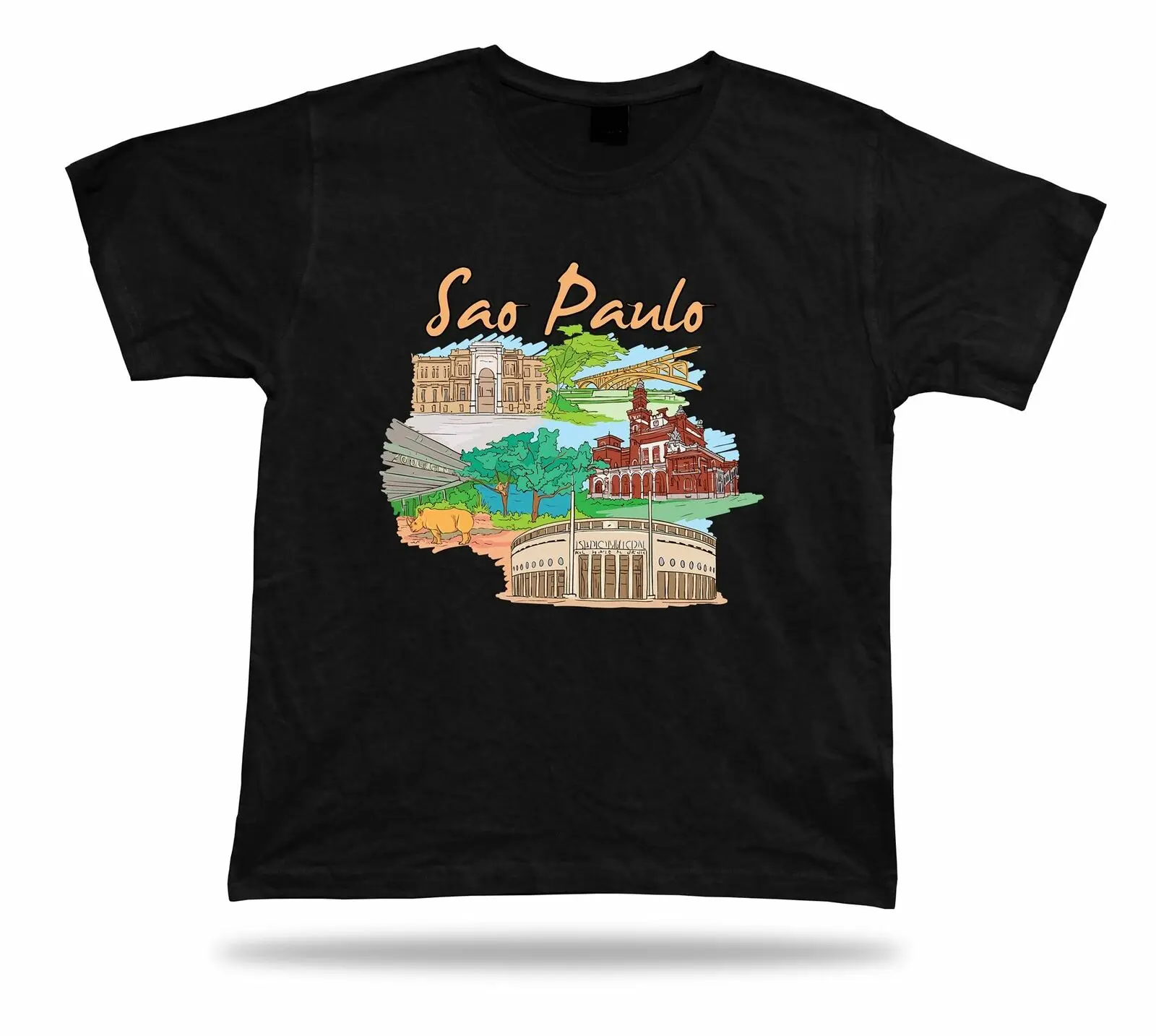 Sao Paulo Ibirapuera Park Zoo Cathedral Hopi Hari Theatro Municipal tshirt tee