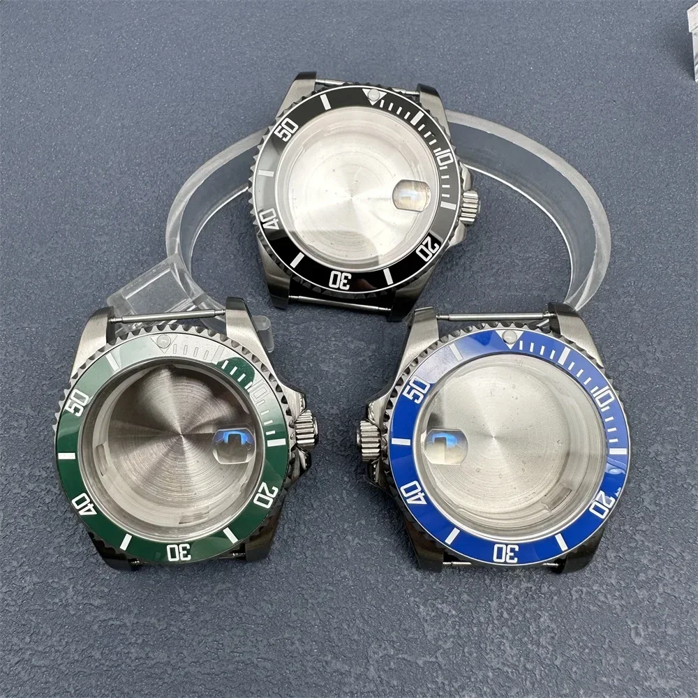 40MM Watch Case with Sapphire Crystal Watch Accessories for Miyota 8215 8205 8200 2813 3804 ETA 2836 2834 Movement Repair Part