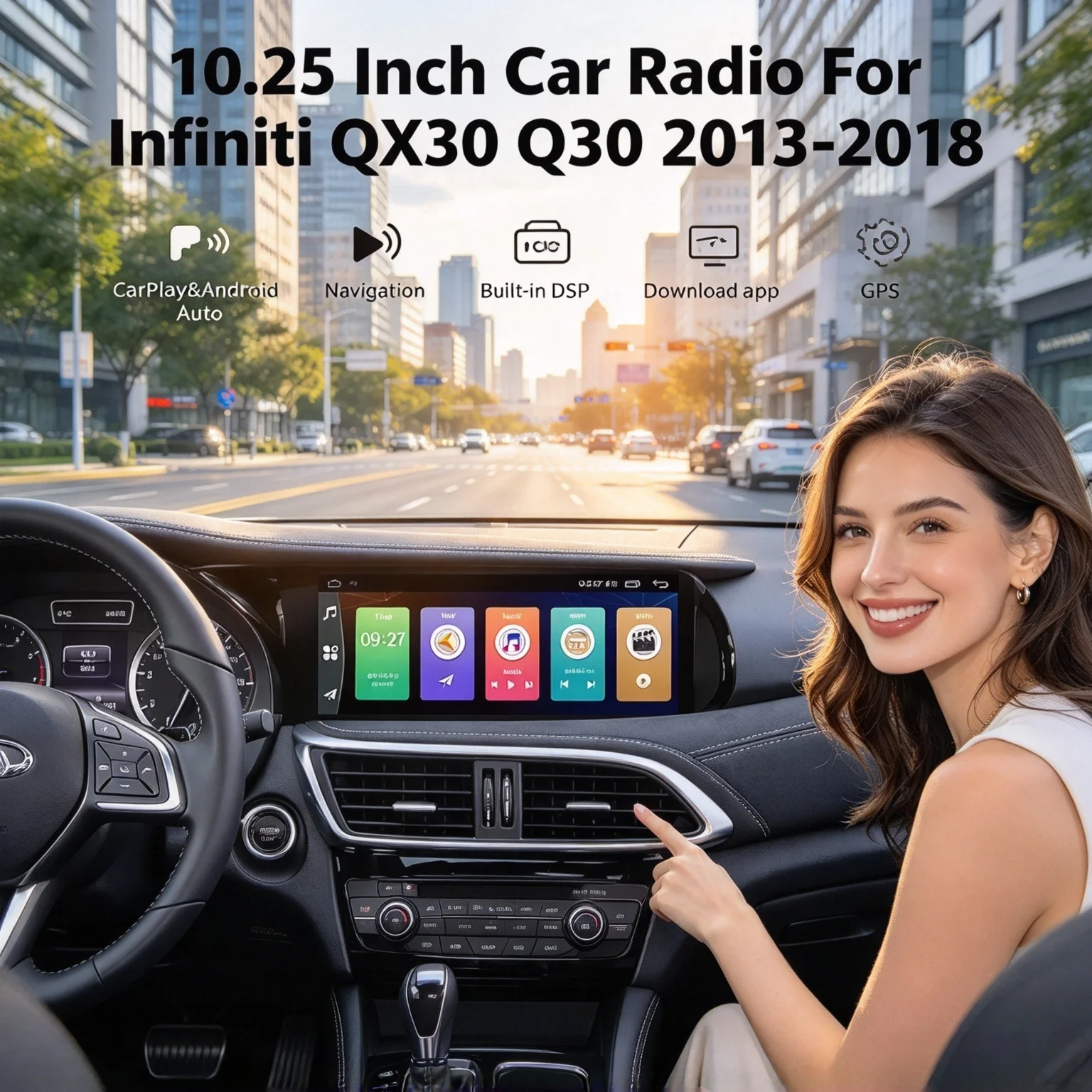 For Infiniti QX30 Q30 2013-2018 Right Hand Driving 10.25'' Android Car Stereo Multimedia Video Player Head Unit Wireless CarPlay