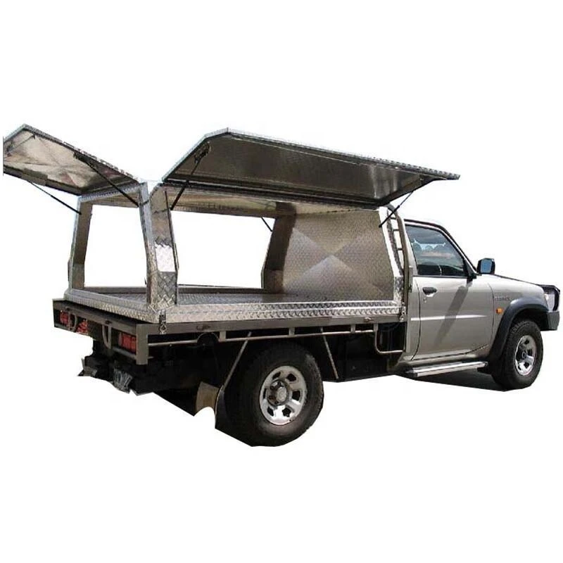 High‑Quality Custom 4×4 Aluminum Dual‑Cab Ute Canopy With Built‑in Truck Tray Toolbox, Ready‑to‑sell Pick‑up Accessories
