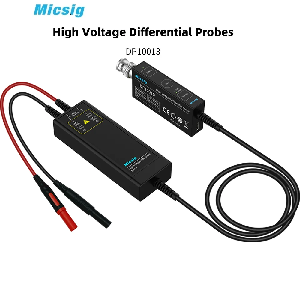 NEW Micsig Oscilloscope 1300V 100MHz High Voltage Differential Probe Kit 3.5ns Rise Time 50X/500X Attenuation Rate DP10013