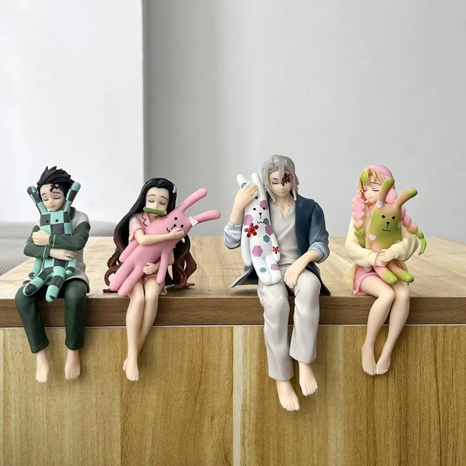Hot Anime Demon Slayer Figure Kamado Nezuko Uzui Tengen Kamado Tanjirou Kanroji Mitsuri Sitting Posture PVC Toy Gift In Stock view 2