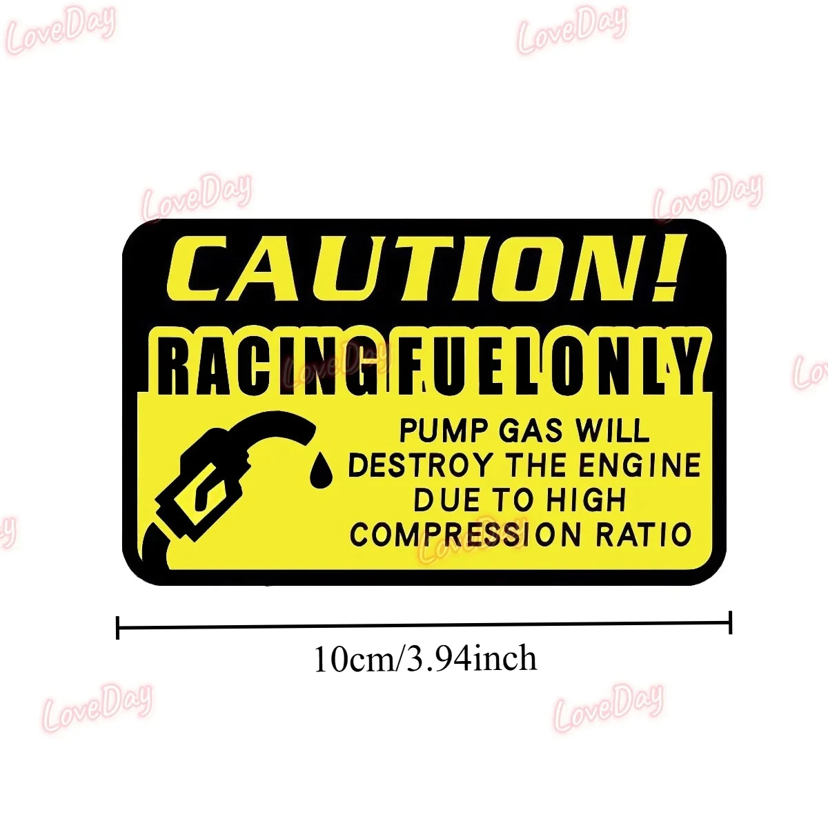 Racing Fuel Warning Sticker High Compression Fuel Decal Waterproof Vinyl Car Motorcycle Tank Truck Window Decoration