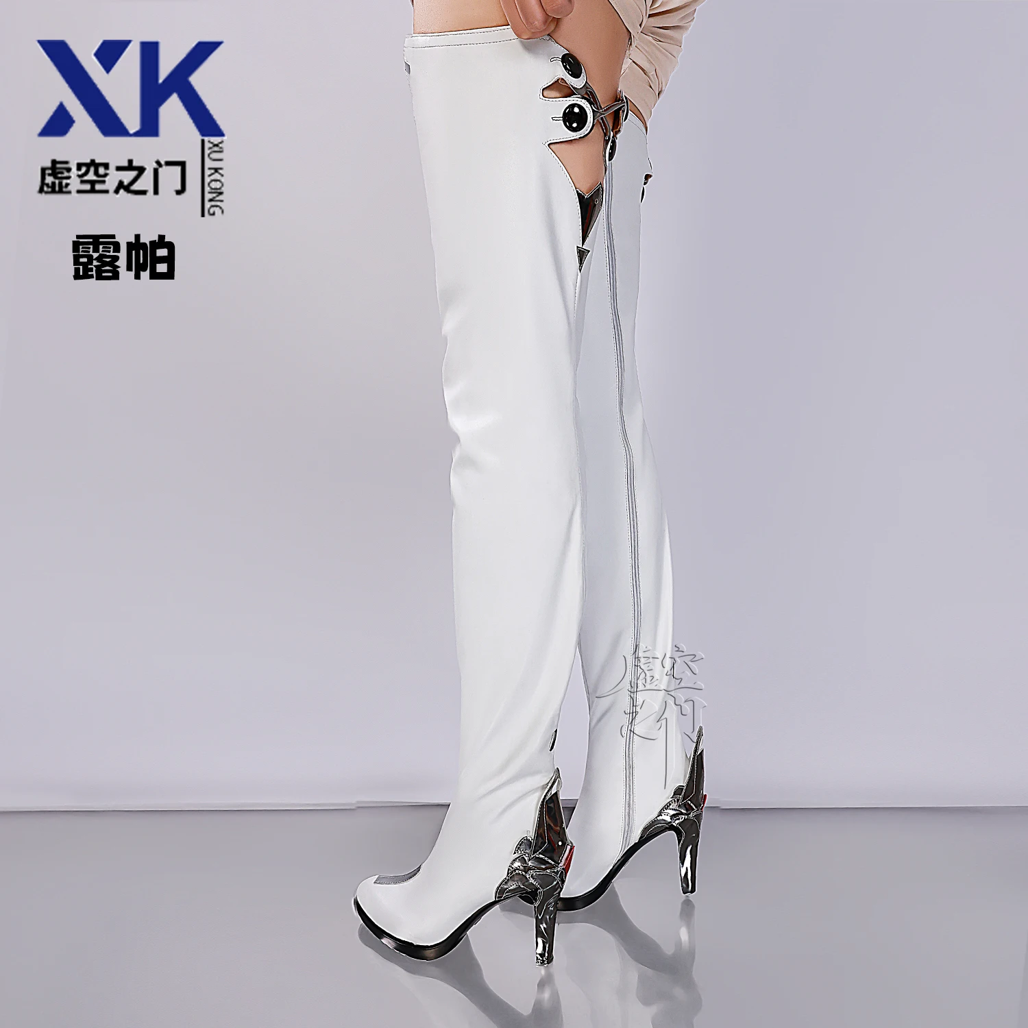Wuthering Waves Lupa Spiel Cosplay Schuhe Stiefel Weiß Overknee PU Leder Stiefel Für Frauen Mädchen Halloween Karneval Party Prop