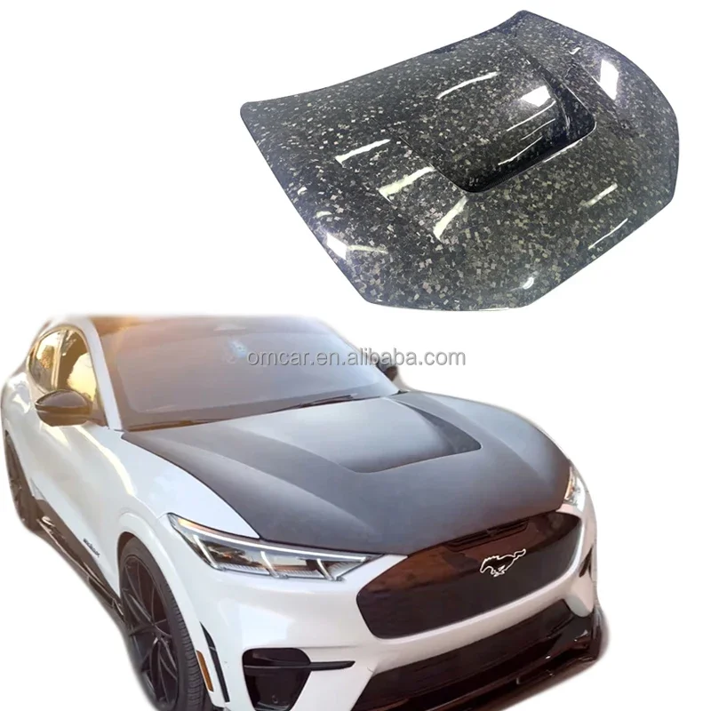 Car Accessories For Mach E Forged Carbon Fiber Front Hood Cover Bonnet For Ford Mustang Mach-E GT Front Trunk Lid Body Kit