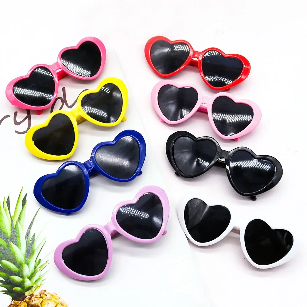 8Colours Pet Heart Glasses Pet Fashion Sunglasses Pet Grooming for Pet Dogs Cat Yorkie Teddy Chihuahua Hair Decor Pet Supplies