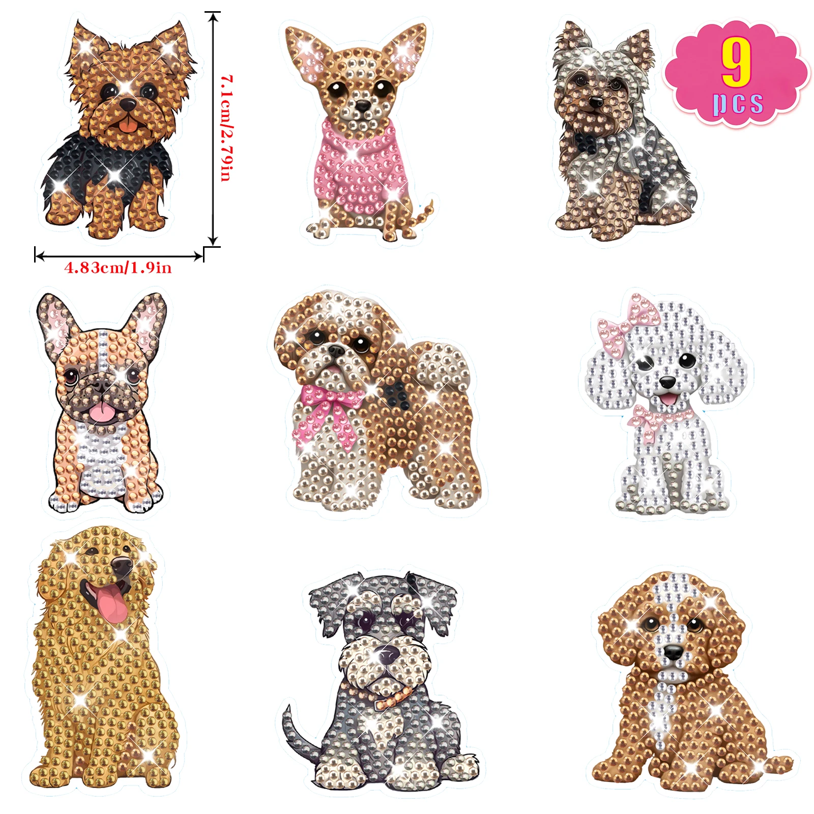 Diamond painting DIY Cartoon Doggy Children Handmade Random Stick Point Drill Decoration Random sticker Improve hands-on ability