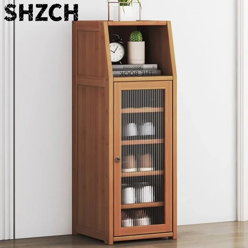 Mosoo Bamboo Shoe Cabinet, Multi-Tier Entryway Shoe Rack,Magnetic Dustproof Shoe StorageTall Modern Shoes Organizer with Shelves