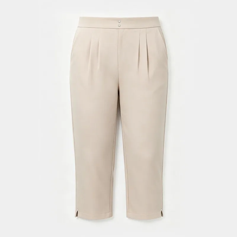 Summer Girls Capri Shorts Thin Black khaki High Waisted Plus Size 7XL 6XL 5XL Woman Office Lady Female Slim Fit Cropped Trousers view 5