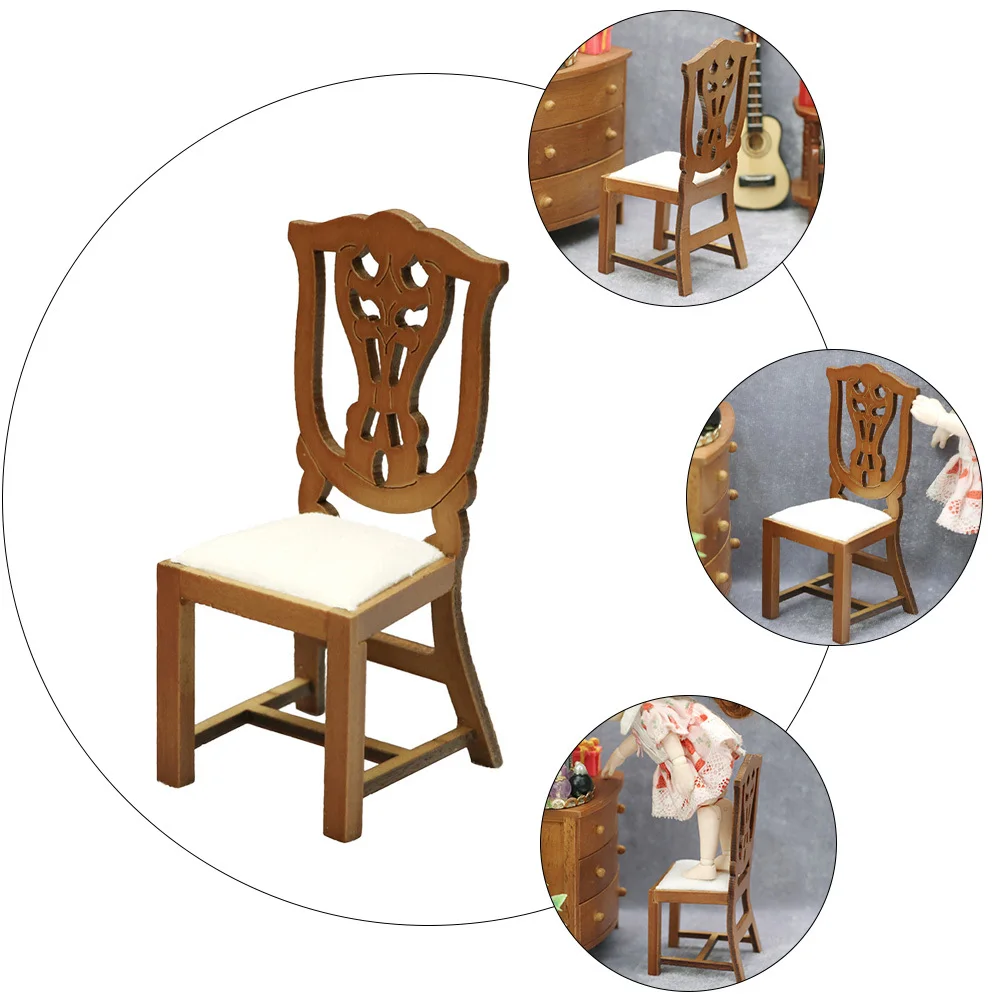 1:12 Schaal Mini Stoel Voor Kinderen Diy Kamer Doos Decoratie Studie Meubels Mini Stoel Poppenhuis Accessoires Miniatuur Speelset