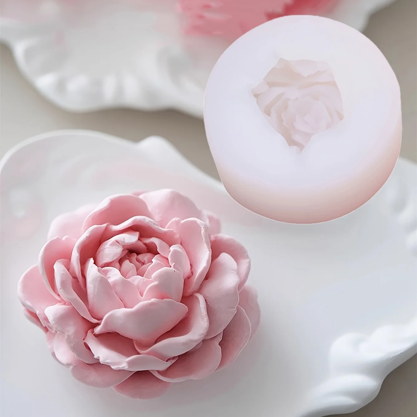 3D-Jasminblüten-Silikonform, zum Gießen von Harz und Kerzen – Bastelbedarf, für DIY-Aromatherapie-Kerzen, Seife