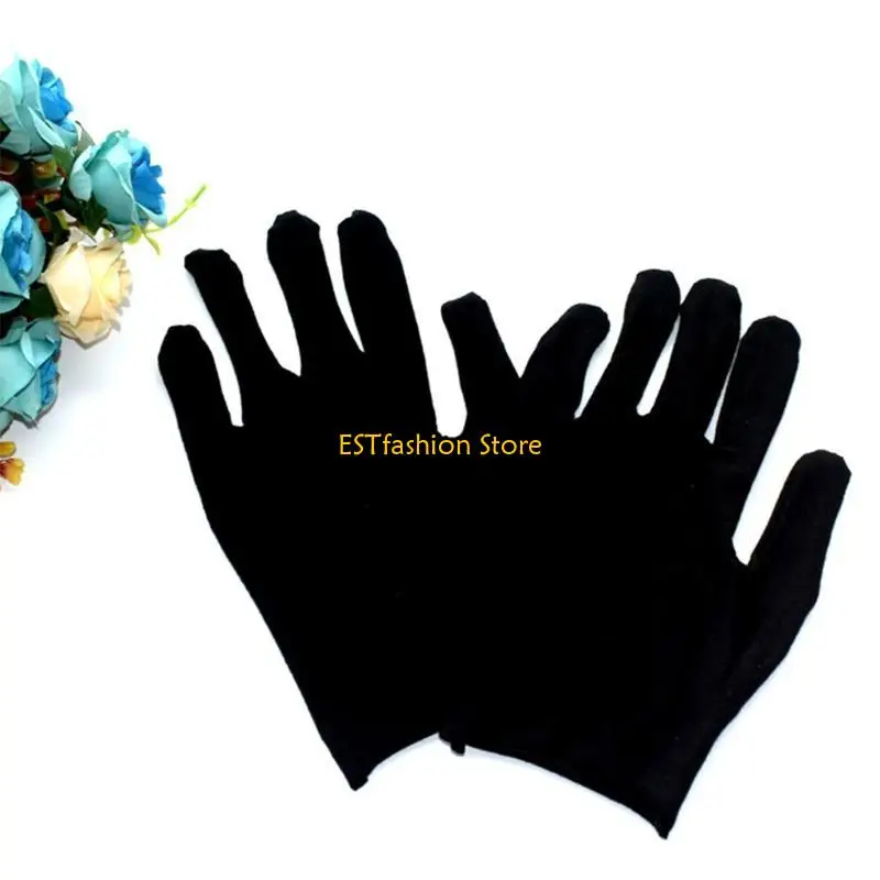 y5gc-制服黒手袋パレード衣装用ソリッドカラーフルフィンガーミトンポリ用