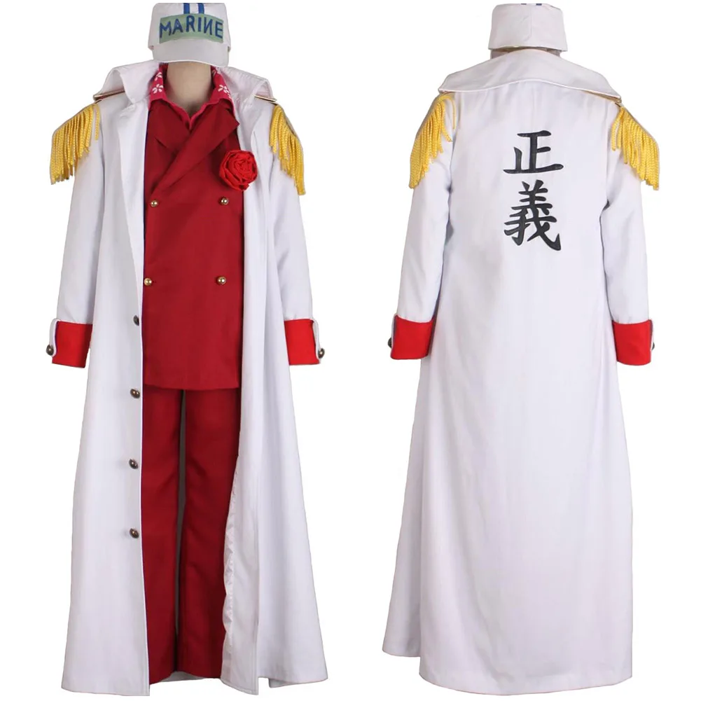 Sakazuki Cosplay Fantasy Hat Clothing Anime Pirate Costume Disguise Adult Men Roleplay Fantasia Outfits Male Halloween Clothes