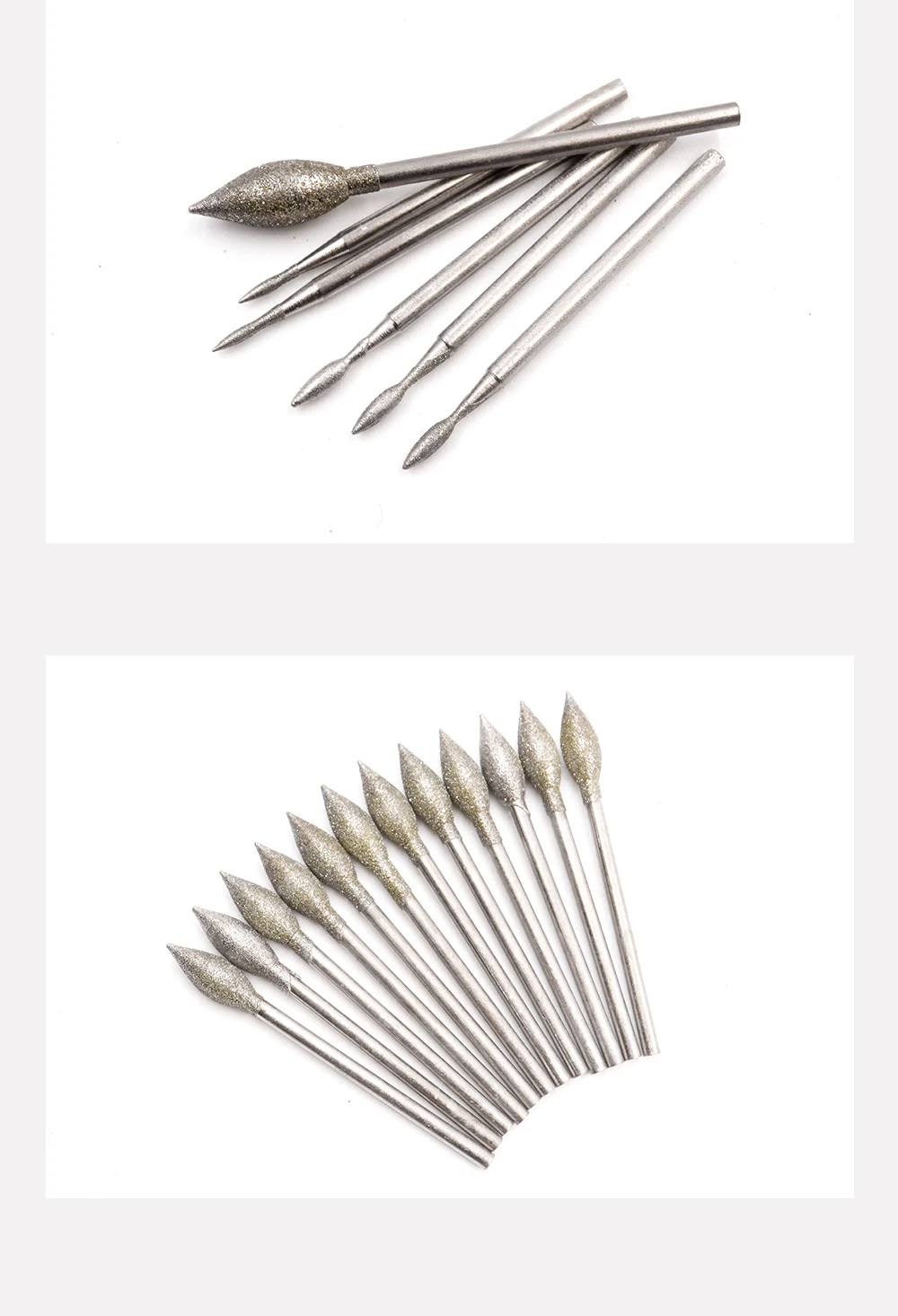 50/100 stücke J typ schaft 2,35mm Diamant Schleifen Grat Zähne Schleifen Bits Schleifen Punkt Jade stein Peeling Polieren Bits – Detail 7