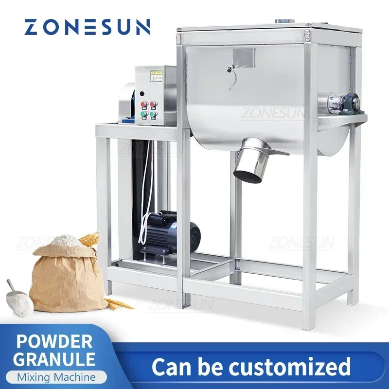 

ZONESUN ZS-BM200 Large Capacity Powder Granule Mixer for Dry Flour & Grain Mixing in Manufacturing Plants