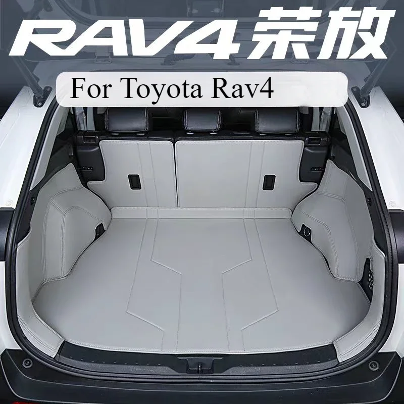 Leather Car Trunk Mat For Toyota RAV4 XA50 2020 2021 2022 2023 2024 RAV 4 XA 50 Hybrid Cargo Liner Cover Pad Carpet Accessories