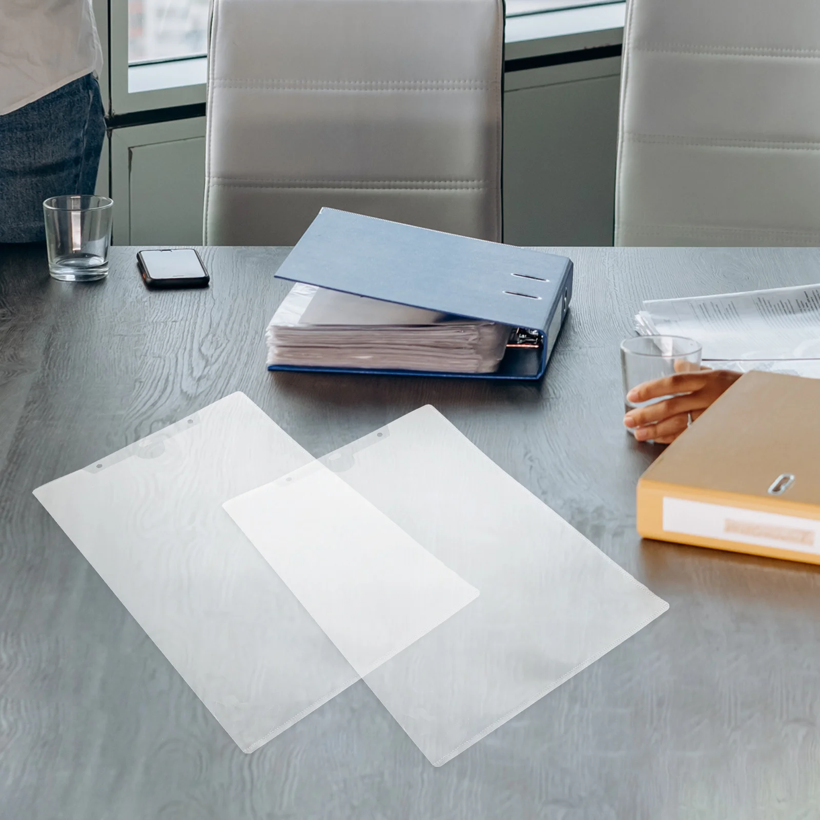 10Pcs Clear Plastic File Folder Document Holder Paper Organizer Portable Document Storage Bag for Office Study