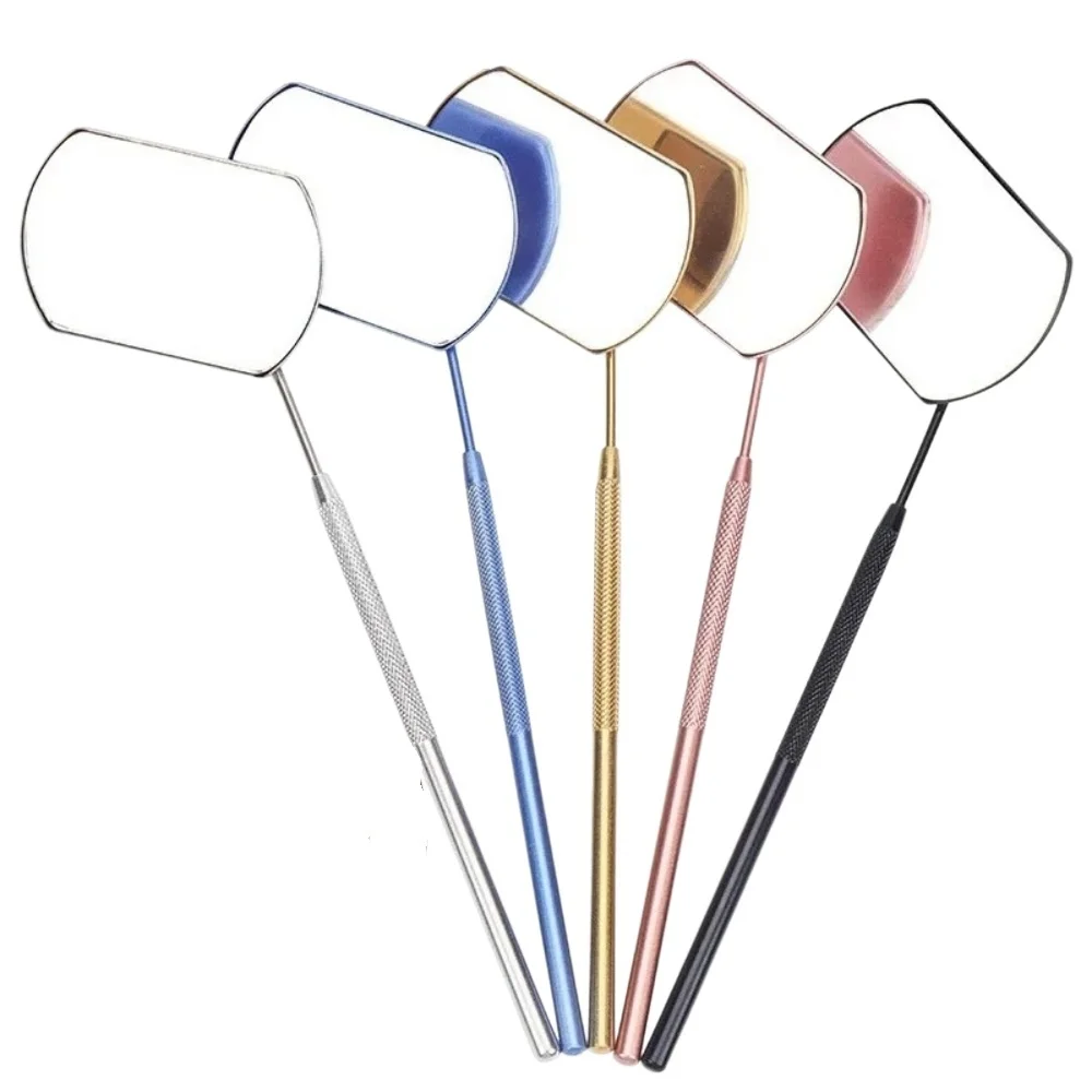 Long Handle Lash Extension Mirror Stainless Steel Magnifying Checking Mirror for False Eyelash Grafting Salon Makeup Tools