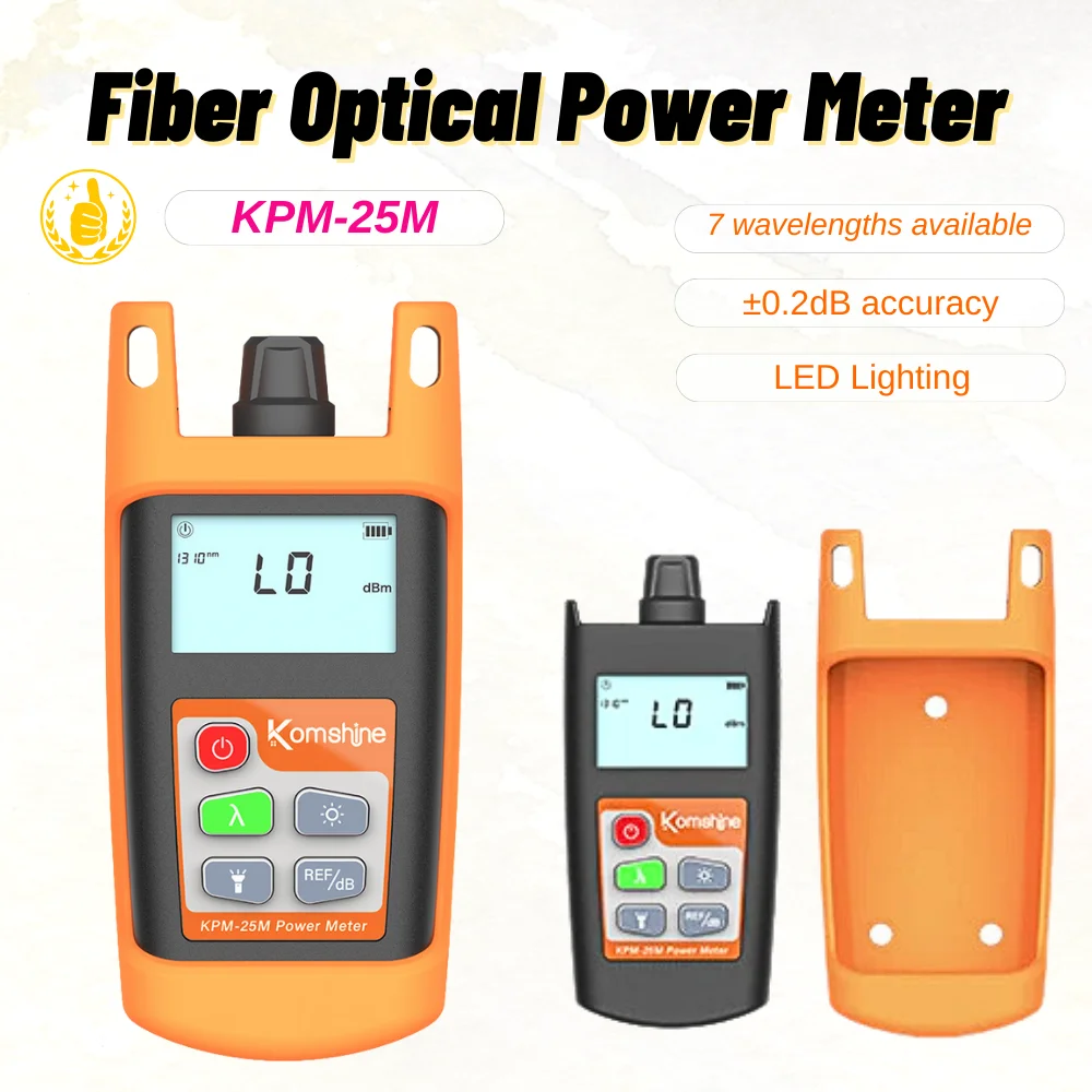 

Fiber Optical Test Tool Fiber Optic Power Meter KPM-25M OPM Tester with SC Connector -70+6dB -50 to 26dB