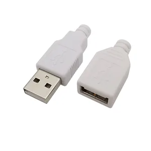 Herren- und Frauen USB Typ -A -Anschluss, 4 Stifte mit schwarz -weißem Plastikdeckel, USB 2.0, DIY -Schweißkits, 10pcs 12 Hauptverkaufsstecker für Schweißmaschinen - №7