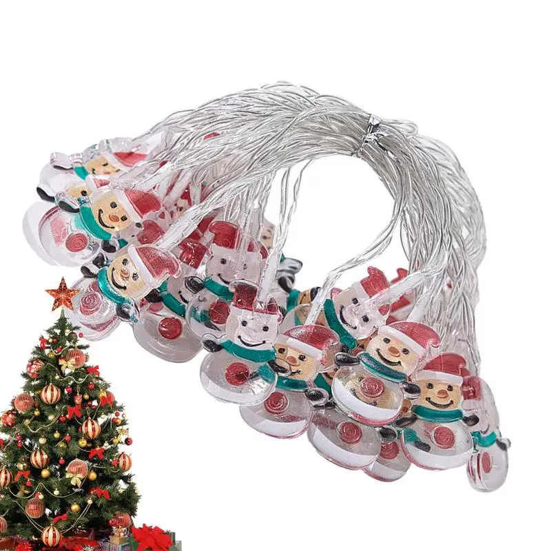 

Snowman Christmas Lights Battery Operated Snowman String Tree Lights Waterproof Light Up Fairy Hangable Cartoon Decor For