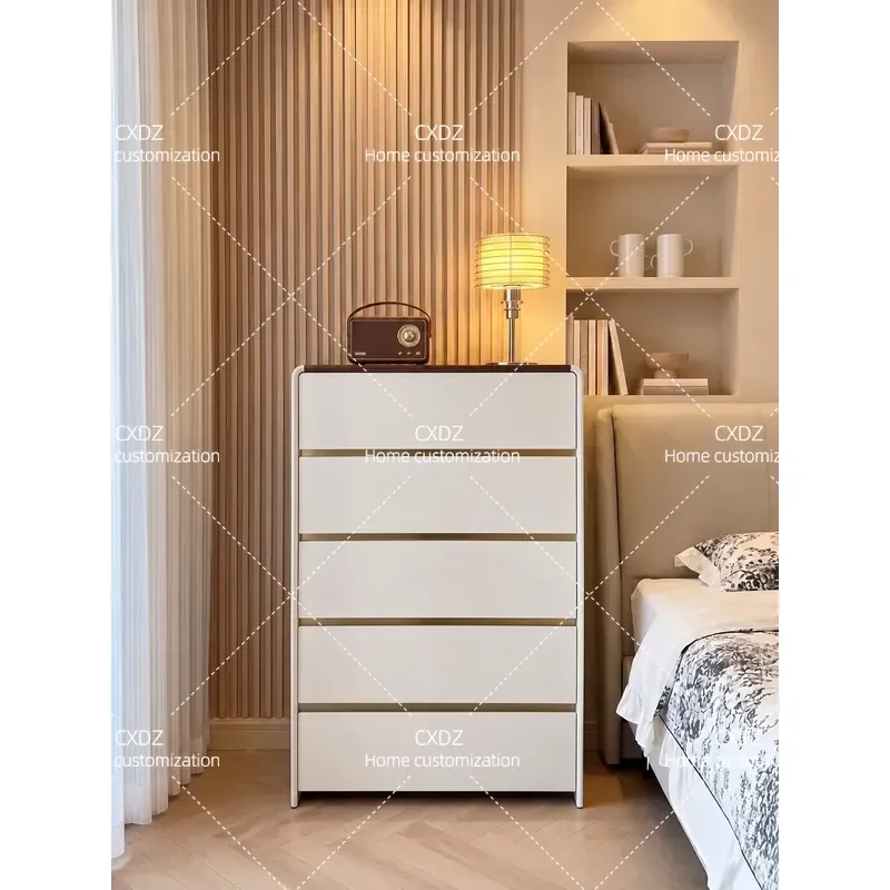 Italian Minimalist Chest of Drawers Bedroom Bedside Storage Cabinet Living Room Sofa Side Table TV Stand Organizer Furniture
