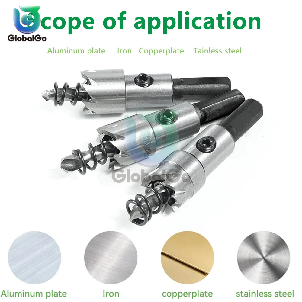 HSS Drill Bit Set 16-50mm Holesaw Hole Saw Cutter Drilling Kit Hand Tool For Stainless Steel Wood Metal Alloy Cutting Tip Drill
