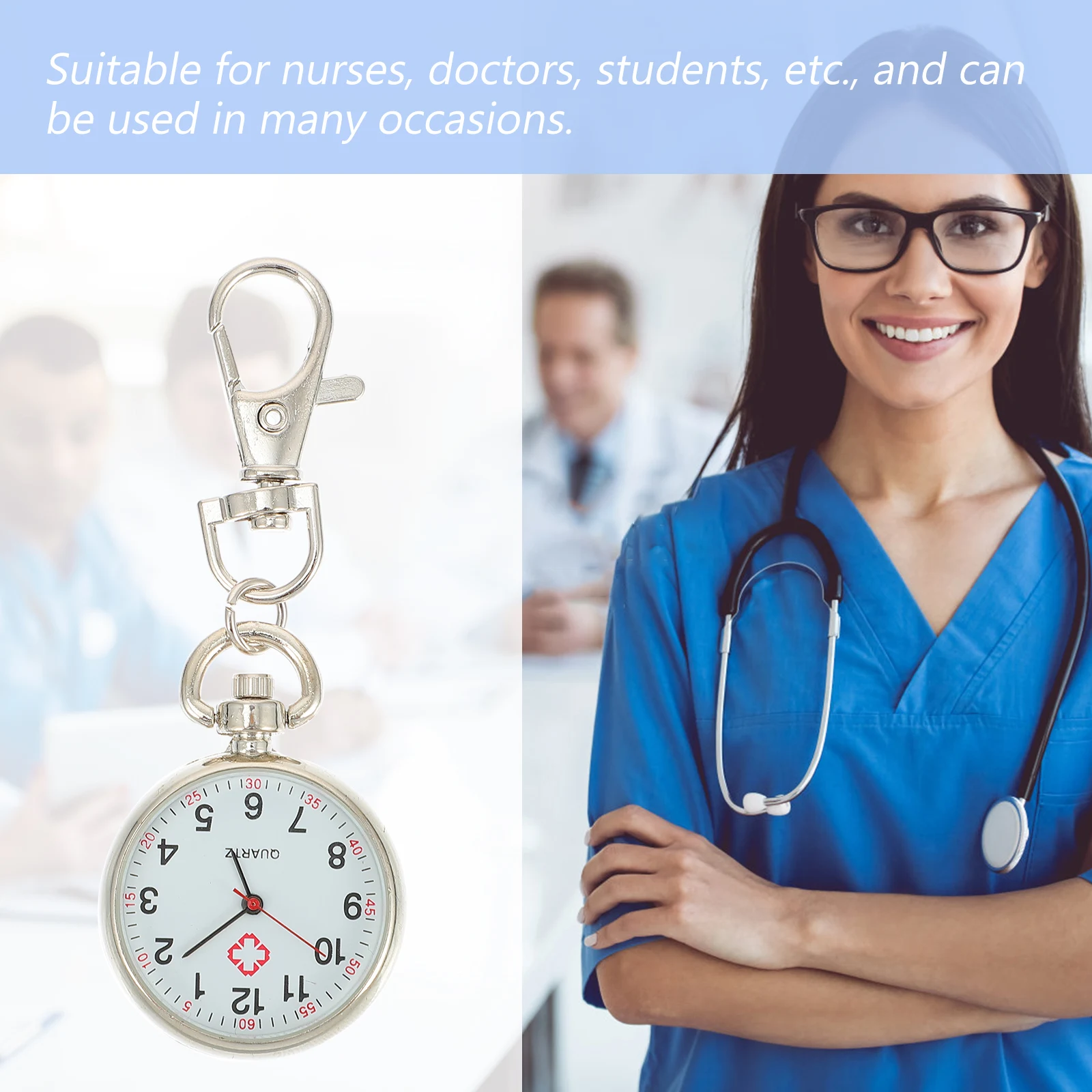 

1 pc Stylish Titanium Alloy Nurse Watch Timekeeping Large Numerals Ideal for Medical Professionals Elders Kids