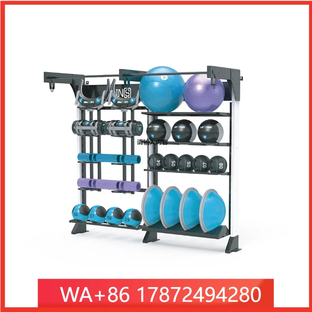 Double Suspension Storage Rack with an Bag Multifunction Gym Fitness Storage Rack for Medicine Wall Ball