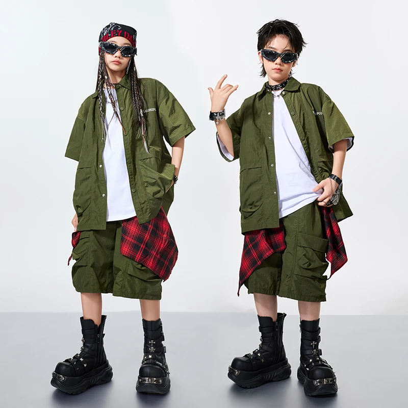 Kinder Bühne Kleidung Kinder Hip Hop Kleidung T-shirt Street Dance Cargo-Shorts Mädchen K-pop Streetwear Jungen Jazz Kostüme