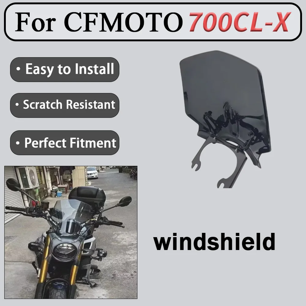For CFMOTO 700CL-X windshield modified motorcycle front windshield spring windshield retro style windshield accessories