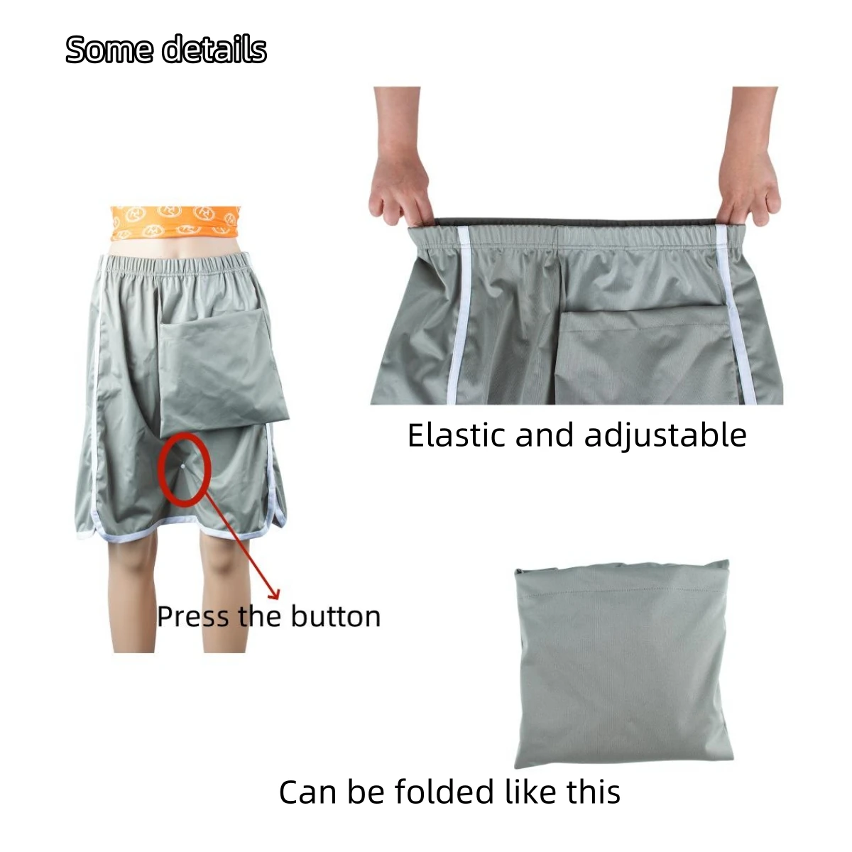 노인용 방수 성인 기저귀 앞치마, 통기성 생리 기간 누출 방지 스커트 성인 요실금 커버