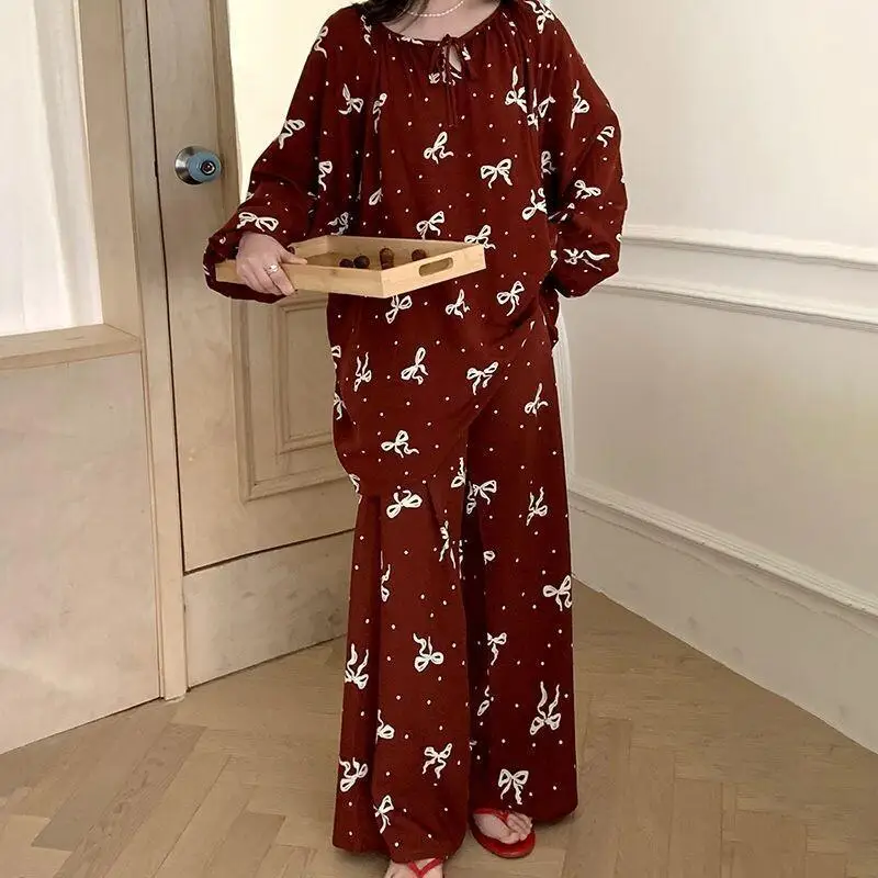 

Новогодний боевой халат, хлопковый шелковый комплект, модная домашняя одежда, домашняя одежда в китайском стиле, пижамы, пижамы для сна, женский ансамбль