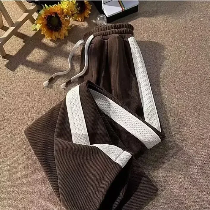 Autumn and Winter New High Waisted Wide Leg Pants for Women Instagram Korean Casual Versatile Slimming Loose Pants in Large Size