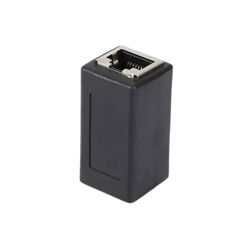 New RJ45 Network Dual-Pass Mini Black Network Connector Portable Female To Female Ethernet LAN Connection Adapter Extender