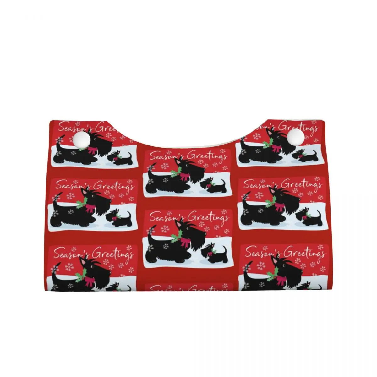 Custom Cute Scottish Terrier Dog Tissue Box Holder Rectangular Scottie PU Leather Facial Tissue Box Cover for Car Bathroom