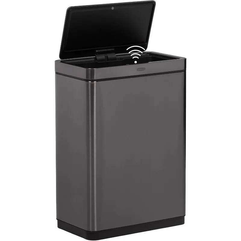 Rubbermaid Elite Stainless Steel Sensor Trash Can for Home and Kitchen, Batteries Included, 12.4 Gallon, Charcoal