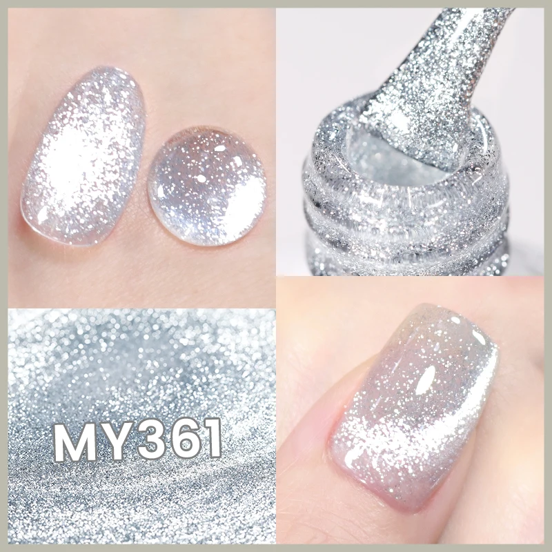 BORN PRETTY Silver Reflective Cat Magnetic Gel Nail Polish 10ml Varnis Semi Permanent Super Sparkle Gorgeous Nail Art Manicure