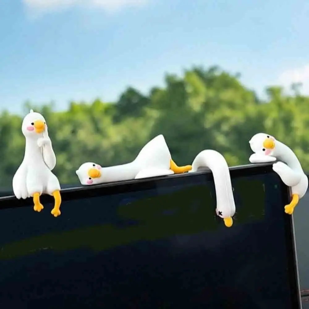 Cartoon Animal Mini Duck Ornament Mini Statue Car Center Console Ornament Computer Display Figurine Duck Figurine Desk Decor