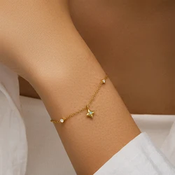 ROXI 925 Sterling Silver Light Star 17cm Bracelet For Women Party Bangle Pulseras Plata 40cm Star Pendant Necklace Jewelry Gift