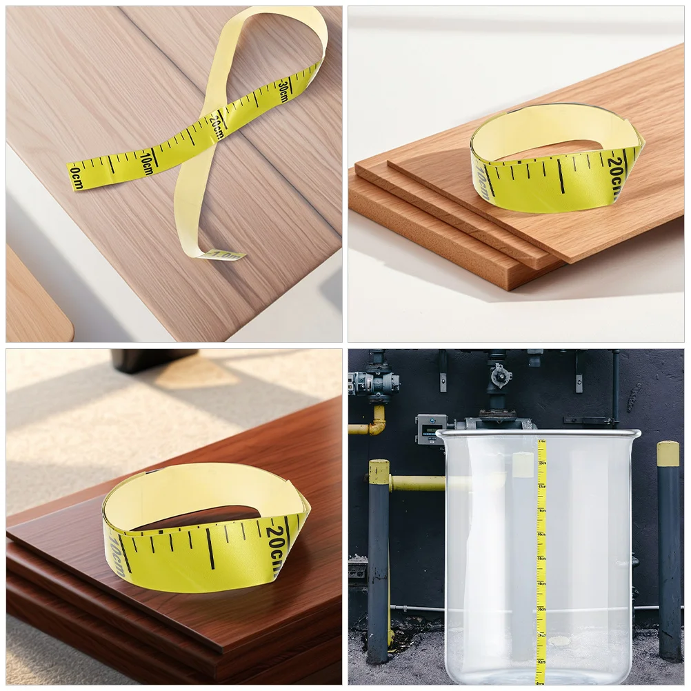 2Pcs Waterproof Water Level Measuring Tape Self Stick Ruler with Clear Markings for Tank Pool Container Level Indicator Tool