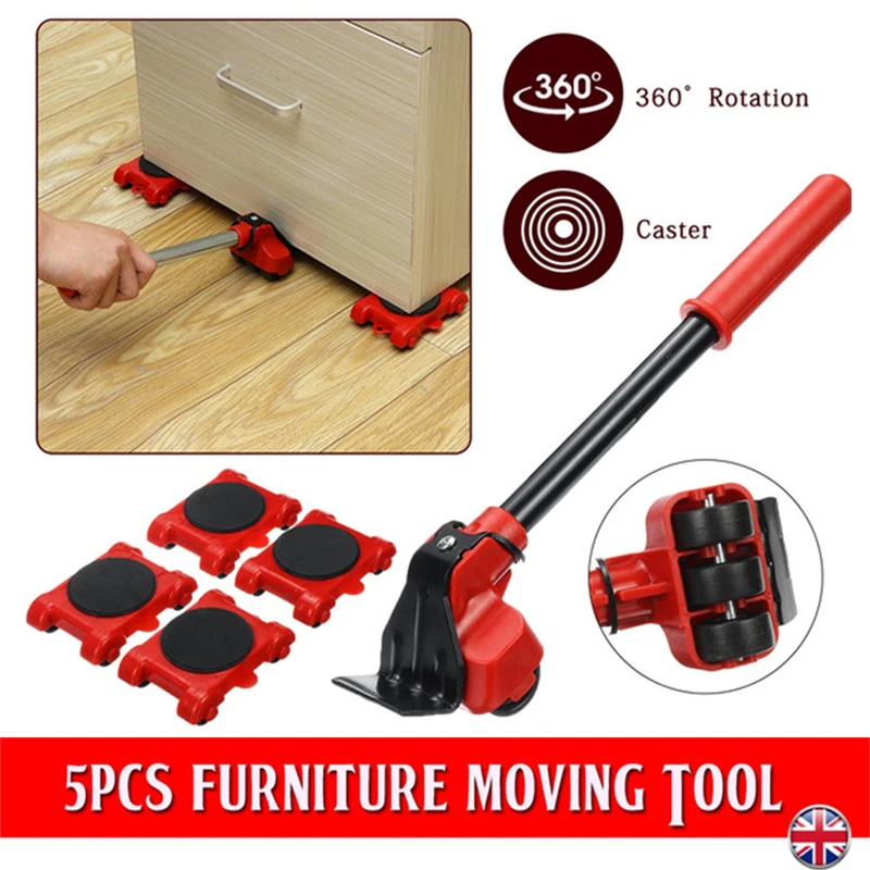 Furniture Moving Transport Roller Set Heavy Duty  Lifter Transport Tool Pulley Furniture Mover Roller Wheel Bar Removal Lifting