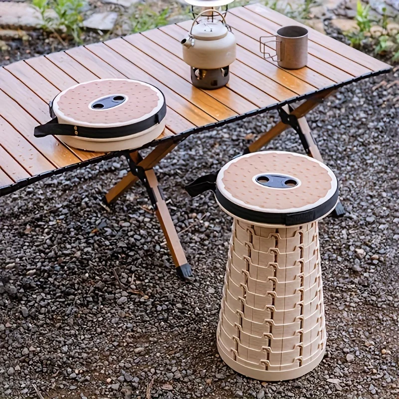 Plastic Folding Stool, Folding Stool With PVC Plastic Cushion, 11-layer Portable Folding Stool, Carrying Capacity Of 2.58 LB, Su